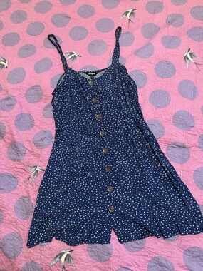 Express Navy Blue Polka Dot Mini Dress